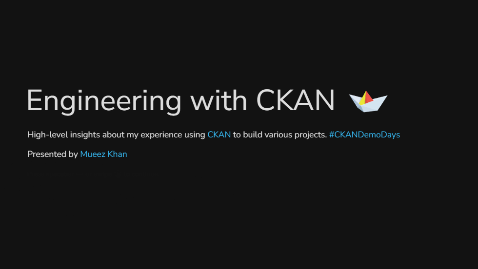 Engineering with CKAN